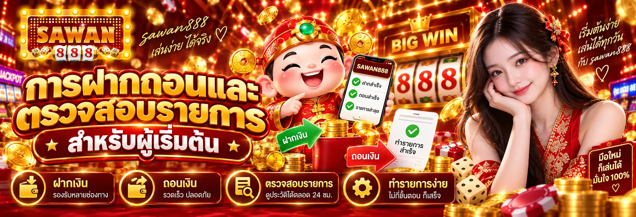 การฝากถอนและตรวจสอบรายการสำหรับผู้เริ่มต้น